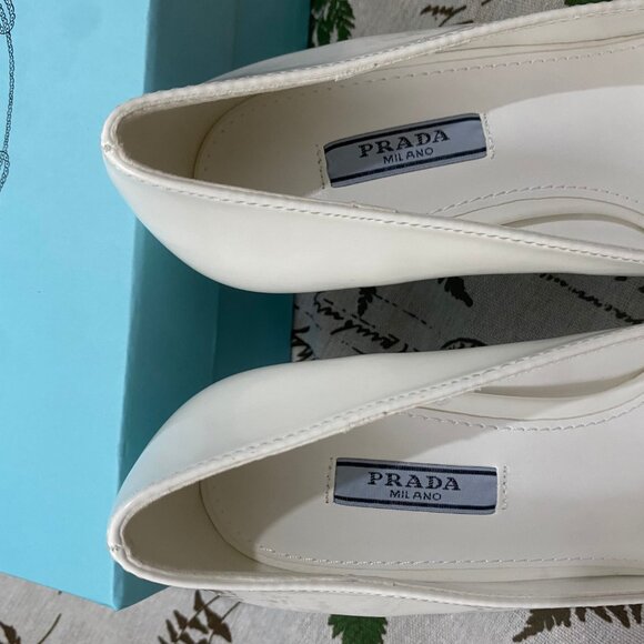 Prada White Patent Leather Women's High Heels - Picture 5 of 9